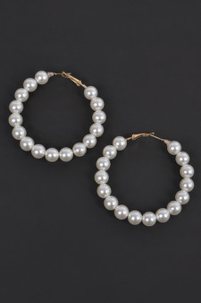 Upside Down Pearl Hoop Earring