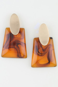 Abstract Marble Stone Fashion Earrings