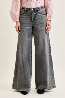 Judy Blue Mid Rise Palazzo Split Back Yoke