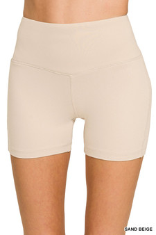 Zenana Brushed Microfiber Wide Waistband Biker Shorts
