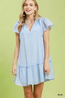 Umgee Textured Ruffle Hem Mini Dress