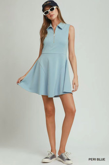 Umgee Collared Quarter Zip Tennis Dress