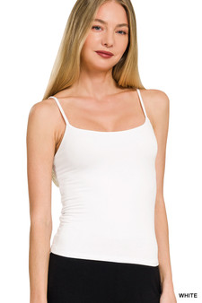 Zenana Double Layered Round Neck Spaghetti Cami