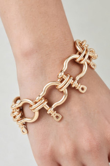 Polished Horseshoe Toggle Bracelet 