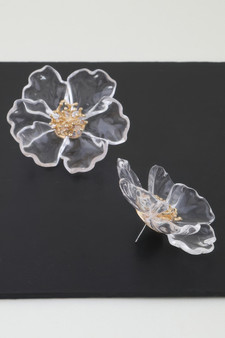 Transparent Blossom Flower Earrings 
