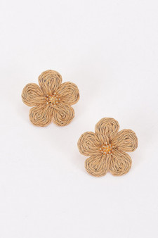 Woven Flower Stud Earrings 
