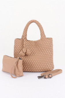 Braided Vegan Leather Tote Bag