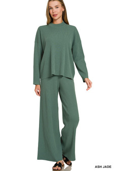Zenana Viscose Sweater Top & Pants Set