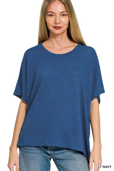 Zenana Oversized Slub Hacci Top