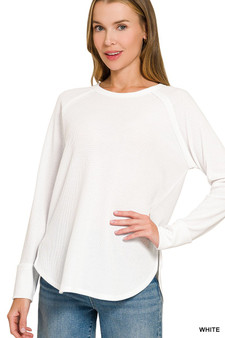 Zenana Baby Waffle Long Sleeve Top
