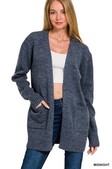 Zenana Open Front Sweater Cardigan