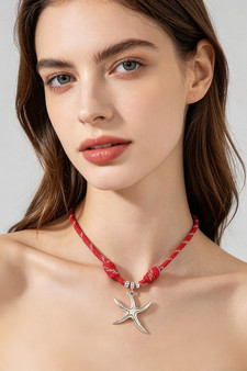 Fun Starfish Braided Rope Necklace 