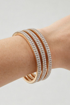 Triple Bejeweled Cuff Bracelet​