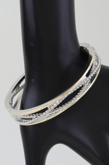Two Toned Twisted Cuff Bracelet 