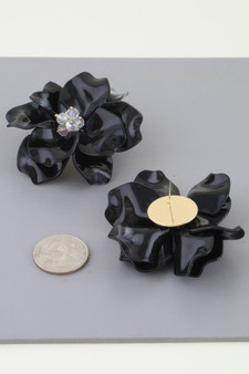 Polished Blooming Flower Stud Earrings
