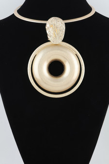 Polished Modern Disc Choker Necklace 