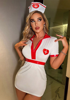 Sexy Deep V Tight Nurse Costume Cosplay Lingerie - The Little Connection
