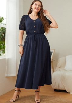 Plus Size Women's Summer Solid Loose Dress