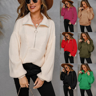 Women's Shirt Street Hipster Pullover Solid Color Sweater  Long sleeve  knit tops, Solid color sweater, Long sleeve tops