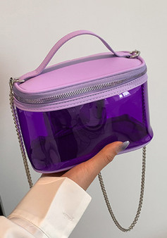 Women summer transparent jelly bag portable shoulder Messenger cosmetic bag wash bag