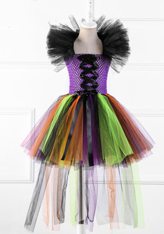 Halloween girls tail skirt wizard yarn dress skirt witch funny dress