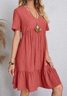 Summer Women Loose Casual Short Sleeve Dress