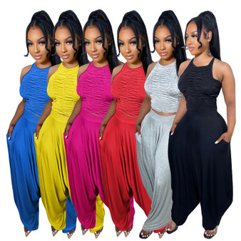  Yihaojia Your Orders Placed Recently Clothing Chiffon Pants  Sets Women 2 Piece Outfits Sleeveless Ruffle Hem Top and Wide Leg Pant  Ladies Elegant Summer Sets : Sports & Outdoors