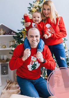 Christmas Family Wear Red Long Sleeve Top