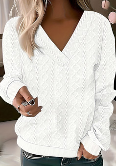 Autumn And Winter Plus Size Long-Sleeved Solid Color V-Neck Women's Knitting Shirt Tops For Women