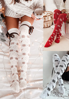 Christmas rope bow stockings Casual thermal stockings