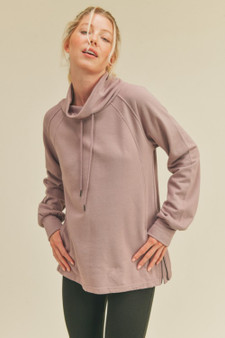 Kimberly C Full Size Drawstring Side Zip Sweatshirt