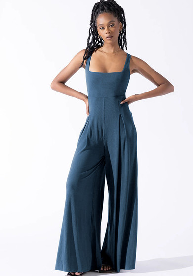 Spring Summer Loose Casual Women's Chic Sleeveless Slim Waist Jumpsuit