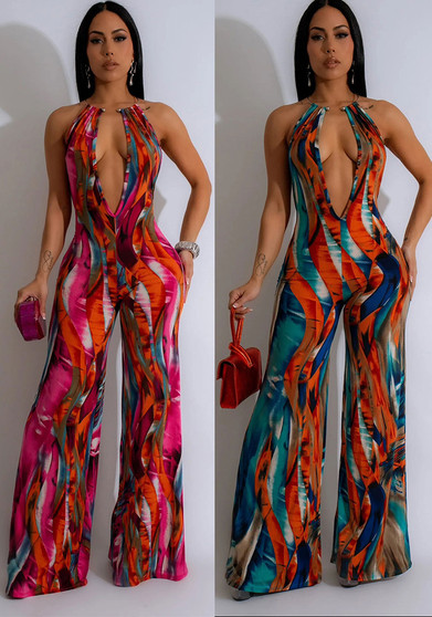 Casual Printed Jumpsuit