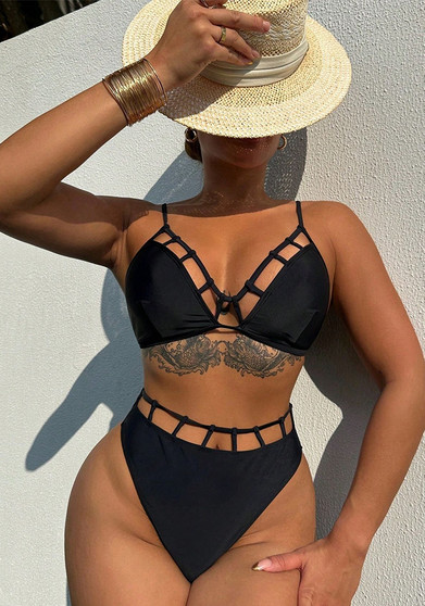 Women Bikini Black Two Pieces Swimwear