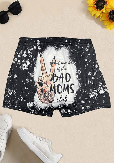 Women Letter Print Sports Shorts