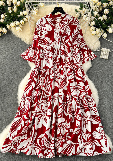 Plus Size Women loose printed dress