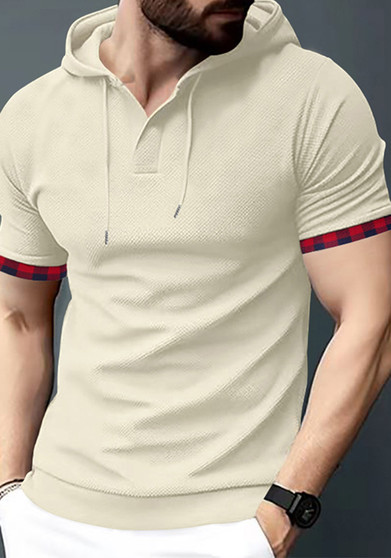 Summer Men's Casual Hooded Short Sleeve T-Shirt