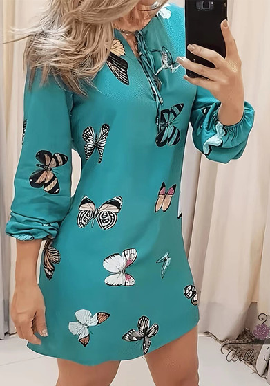 Fashion Print Long Sleeve Casual Dress