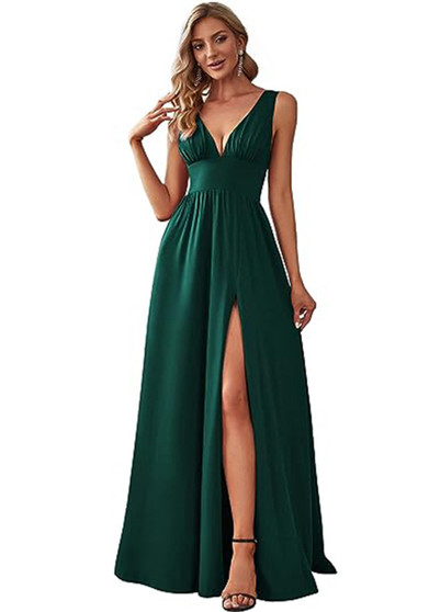 Women Sexy V Neck Party Maxi Evening Dress