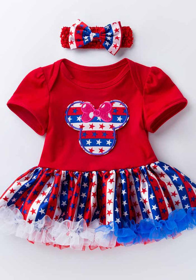 Baby short-sleeved baby dress baby dress printed star dress