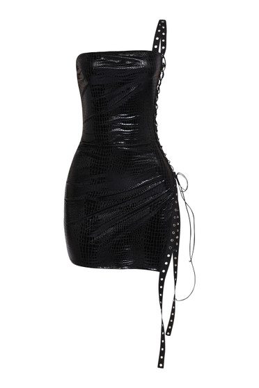 Side Open Lace Up Tube Dress