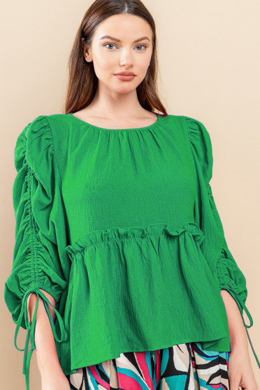 Round Neckline Babydoll Top ​
