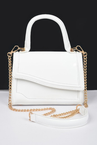 Enamel Faux Leather Top Handle Bag​