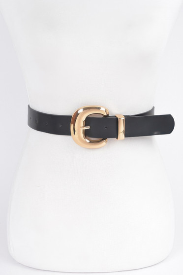 Faux Leather Metal Buckle Belt​