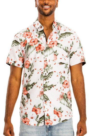 Hawaiian Print Button Down Shirt​​​​​​​​​​​