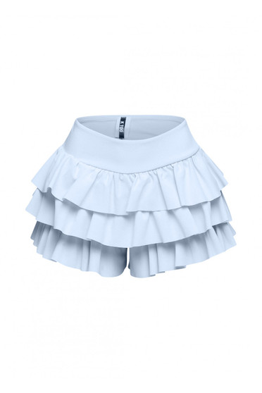 Plus Size Solid Ruffled Shorts​