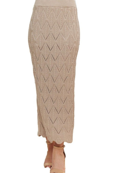 ADORA Scallop Trim Detail Knit Skirt