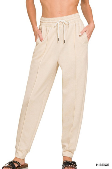 Zenana Drawstring Scuba Sweatpants with Pockets