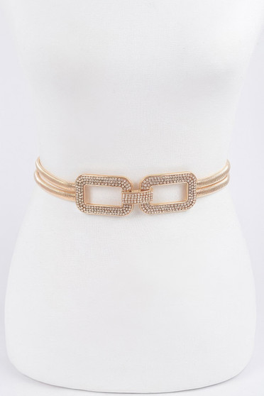 Rhinestone Metal Stretch Belt