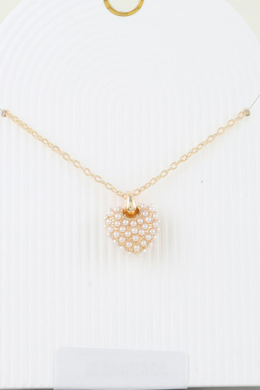 Pearled Heart Pendant Necklace